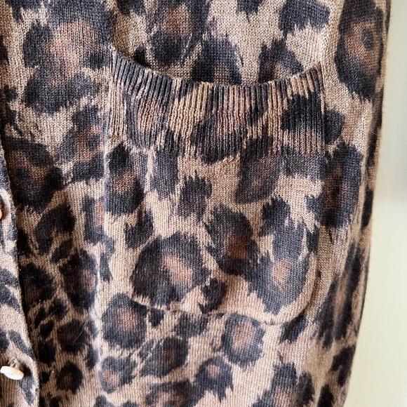 Rebecca Taylor Silk / Cashmere leopard cardigan - Picture 6 of 9